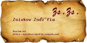 Zsivkov Zsófia névjegykártya